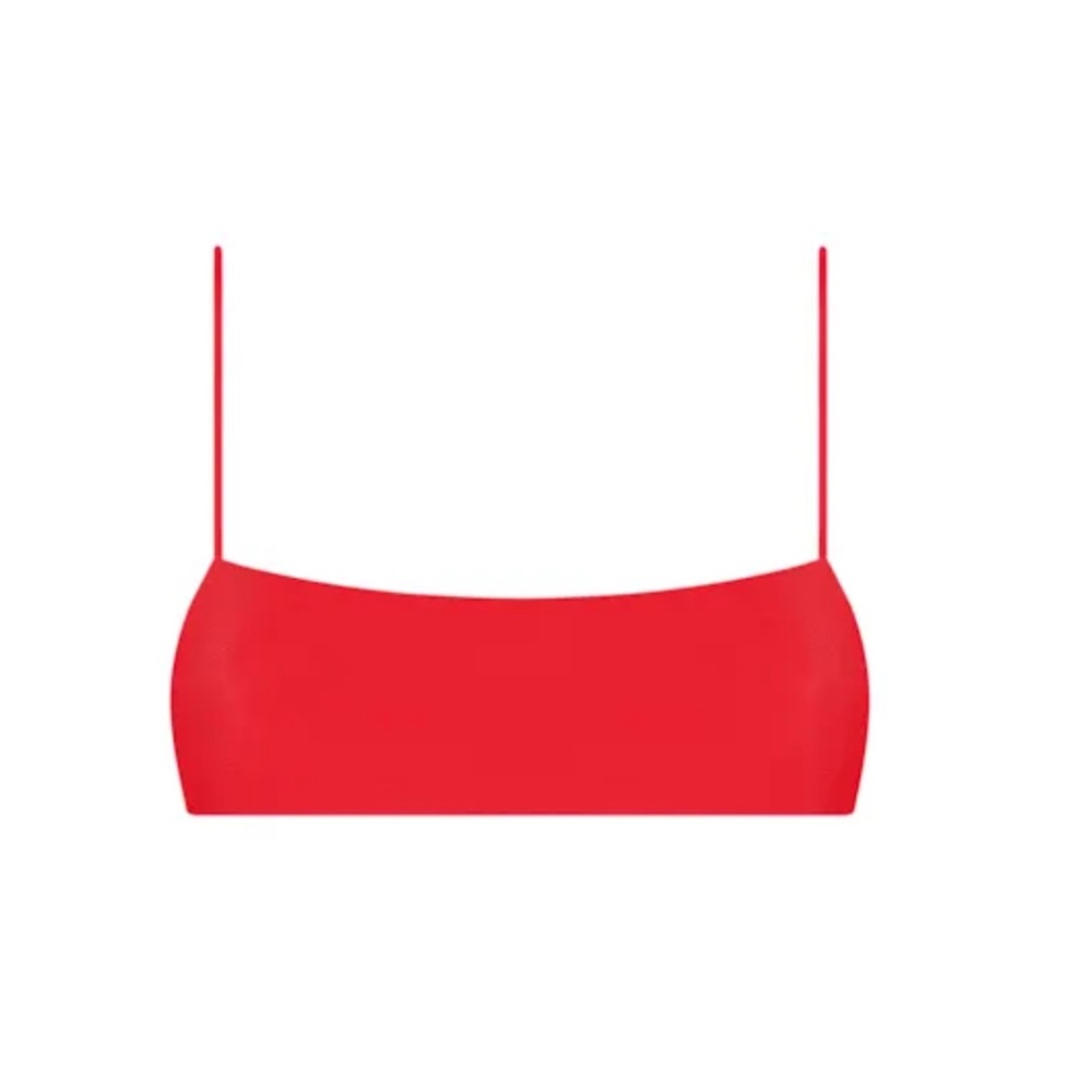 Ark Swimwear Red Minimal Crop Bikini Top